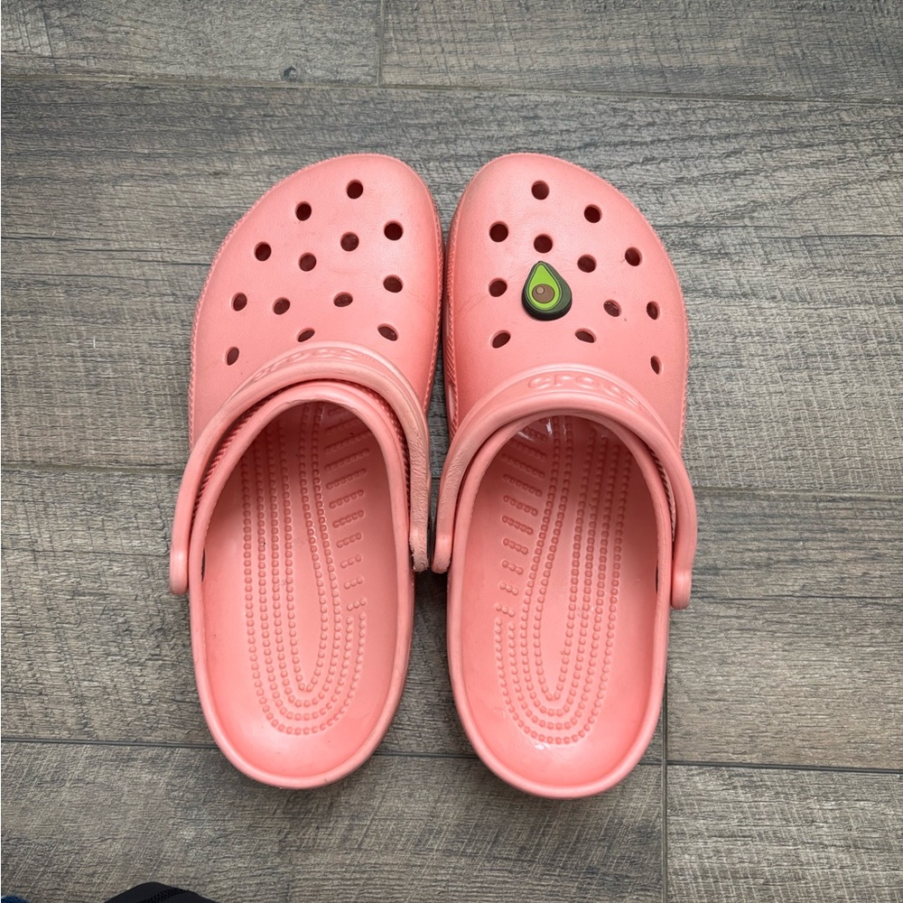 CROCS Coral Clogs with Avocado Charm